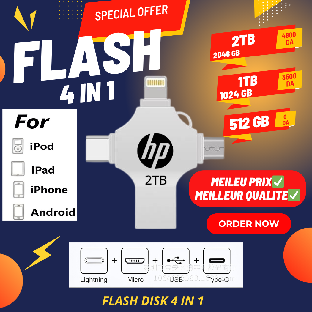 💥🛑Promo🛑💥 Flash Disk 4 in 1 ( 2TB ___ 2048 GB )